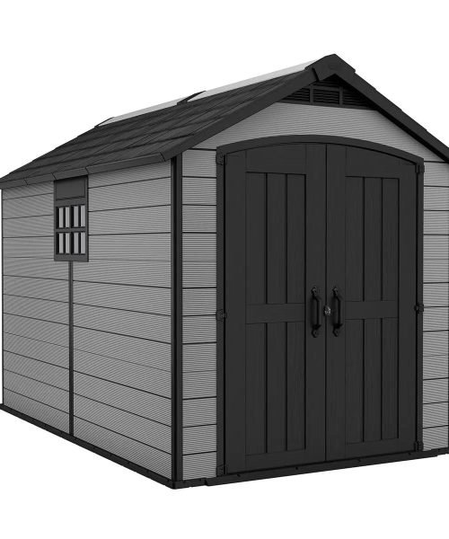 Keter 7.5’x11′ Premier Heavy Duty Plastic Shed – Grey