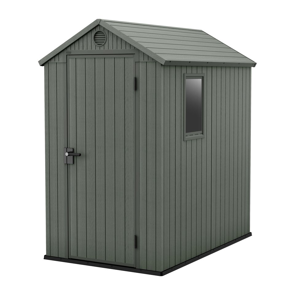 Keter 4’x6′ Norfolk Leisure Darwin Heavy Duty Plastic Garden Shed – Green - Image 7