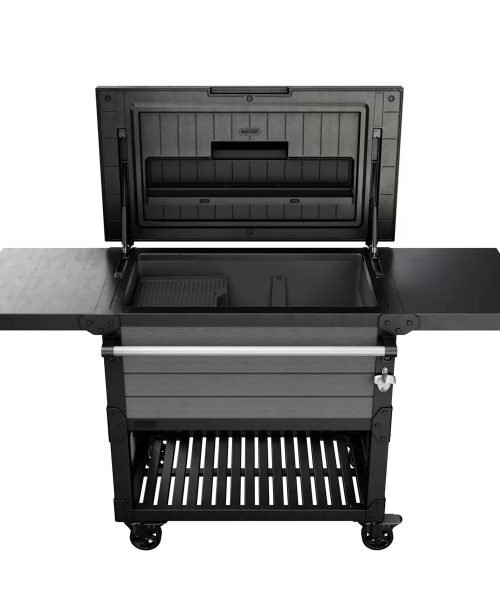 Keter 85 Litre Patio Cooler and Beverage Cart – Ashwood