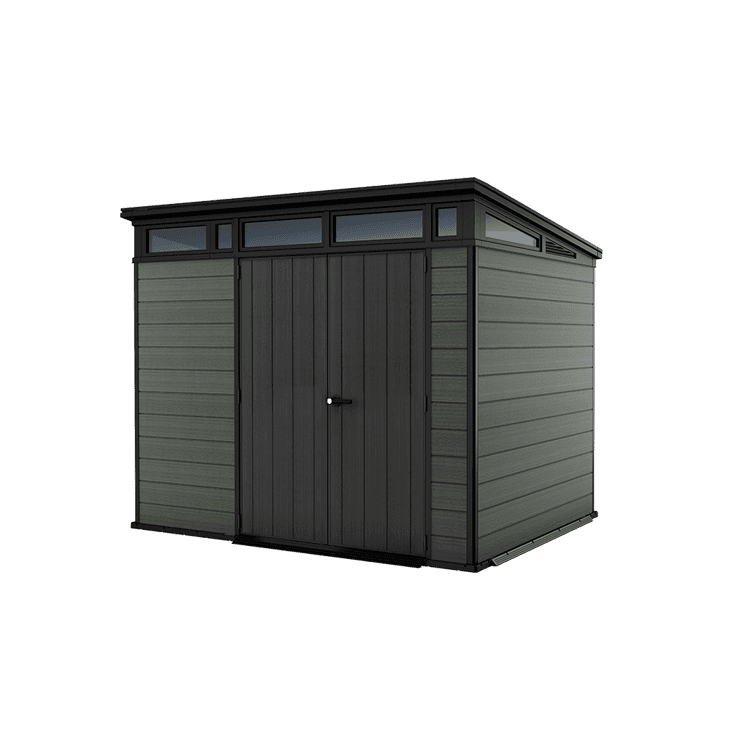 Keter 9’x 7′ Cortina Heavy Duty Plastic Pent Shed – Dark Green