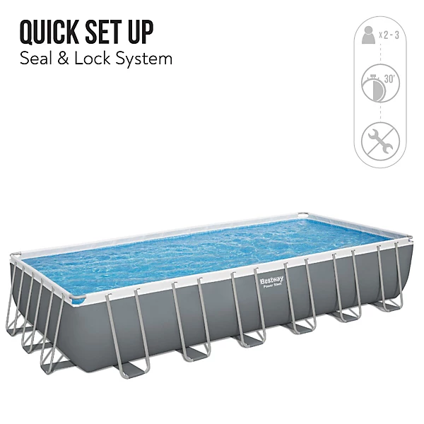 Bestway 24ft Power Steel Above Ground Swimming Pool, Frame Swimming Pool - Image 4
