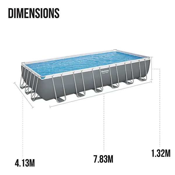 Bestway 24ft Power Steel Above Ground Swimming Pool, Frame Swimming Pool - Image 6
