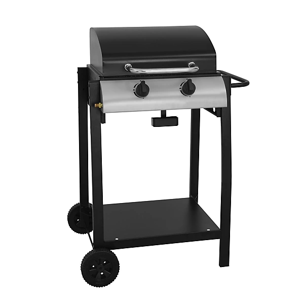 Black 2 burner Gas BBQ