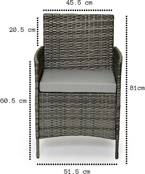 EVRE Grey Rattan Garden Furniture Set Patio Conservatory Balcony Outdoor 4 Seater - Image 2