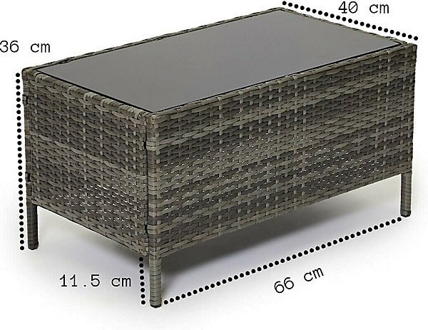 EVRE Grey Rattan Garden Furniture Set Patio Conservatory Balcony Outdoor 4 Seater - Image 3