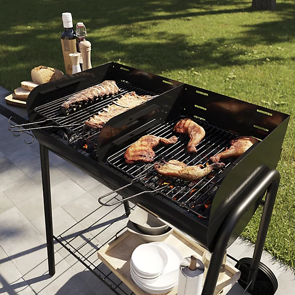 GoodHome Pondera Black Charcoal BBQ 370 x 395mm - Image 2