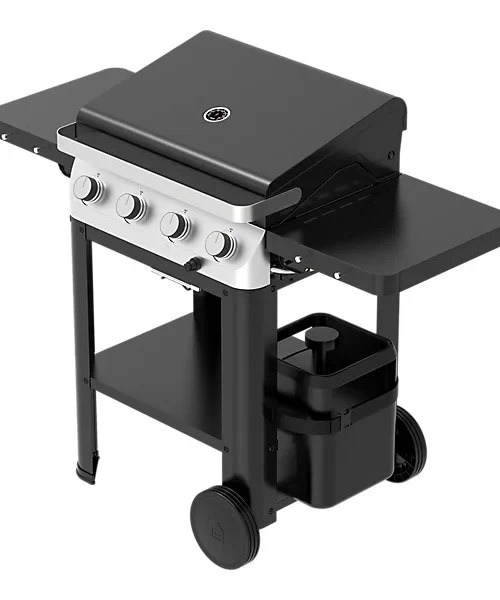 GoodHome Powell Black 4 burner Gas BBQ