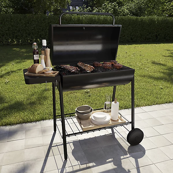 GoodHome Tehama Black Charcoal BBQ 360 x 395mm x 2pcs - Image 2