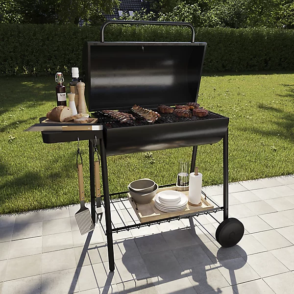 GoodHome Tehama Black Charcoal BBQ 360 x 395mm x 2pcs - Image 5