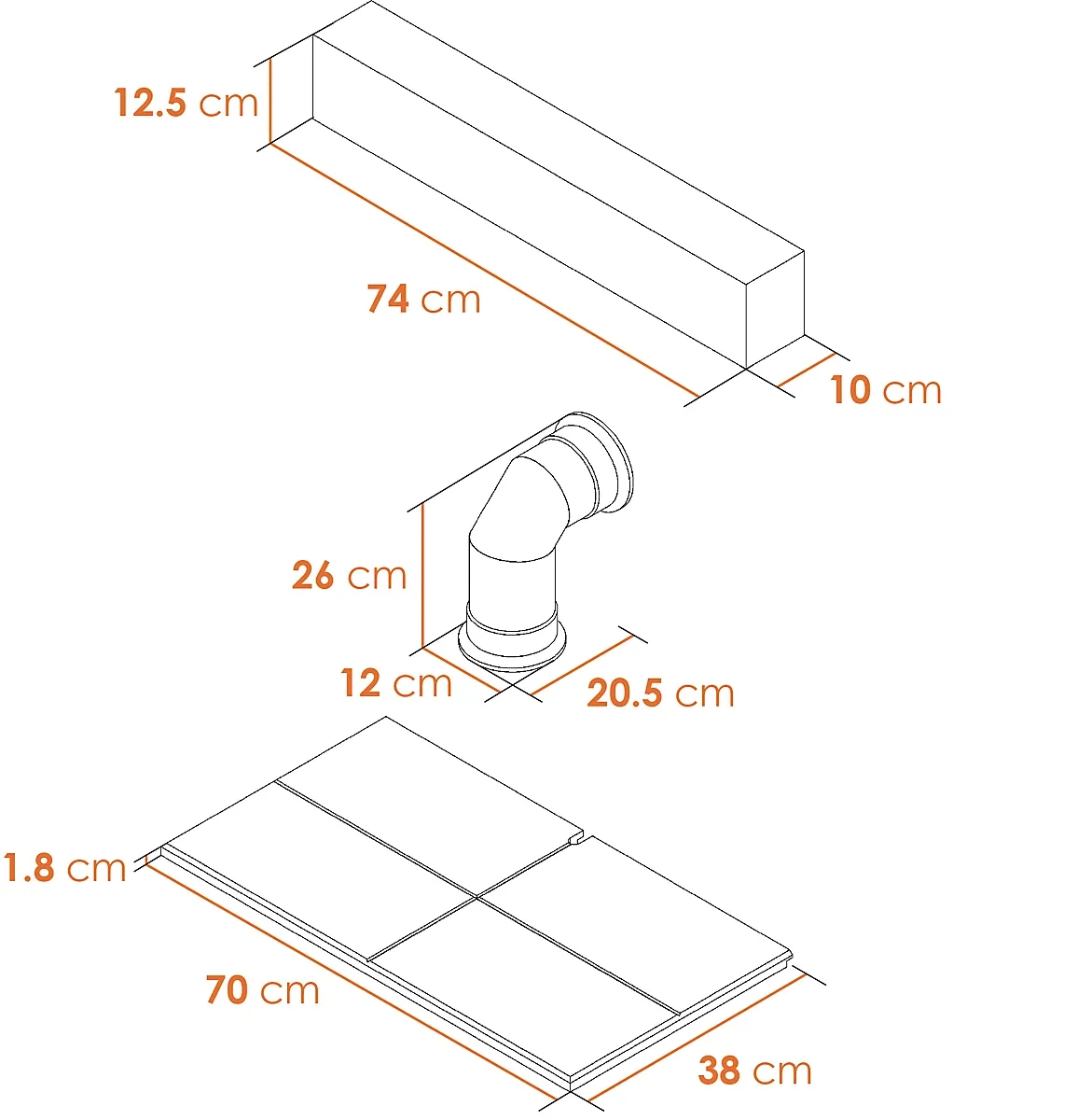 Adam Oak Beam, Hearth & Stove Pipe with Bergen Stove in Charcoal Grey - Image 6