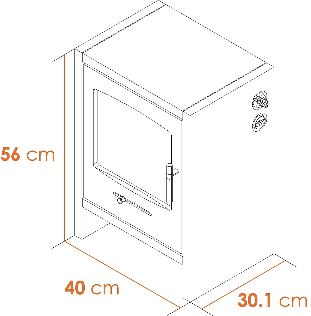 Adam Oak Beam, Hearth & Stove Pipe with Bergen Stove in Charcoal Grey - Image 7